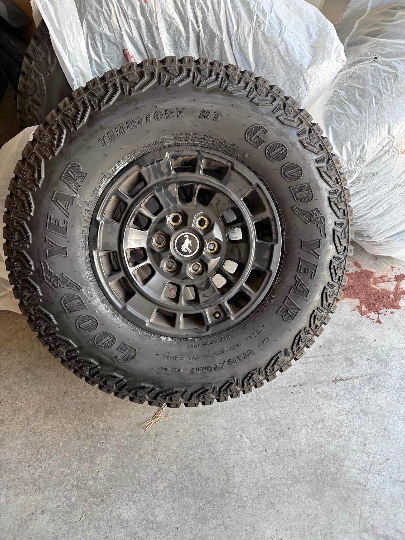 2025 Ford Bronco OEM 17” Wheels & Goodyear LT315/70R17 Tires – Like New ...