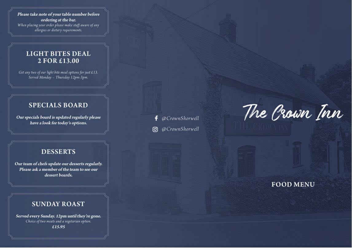 Today’s the day…NEW MENU DAY!... - The Crown Inn - Shorwell | Facebook
