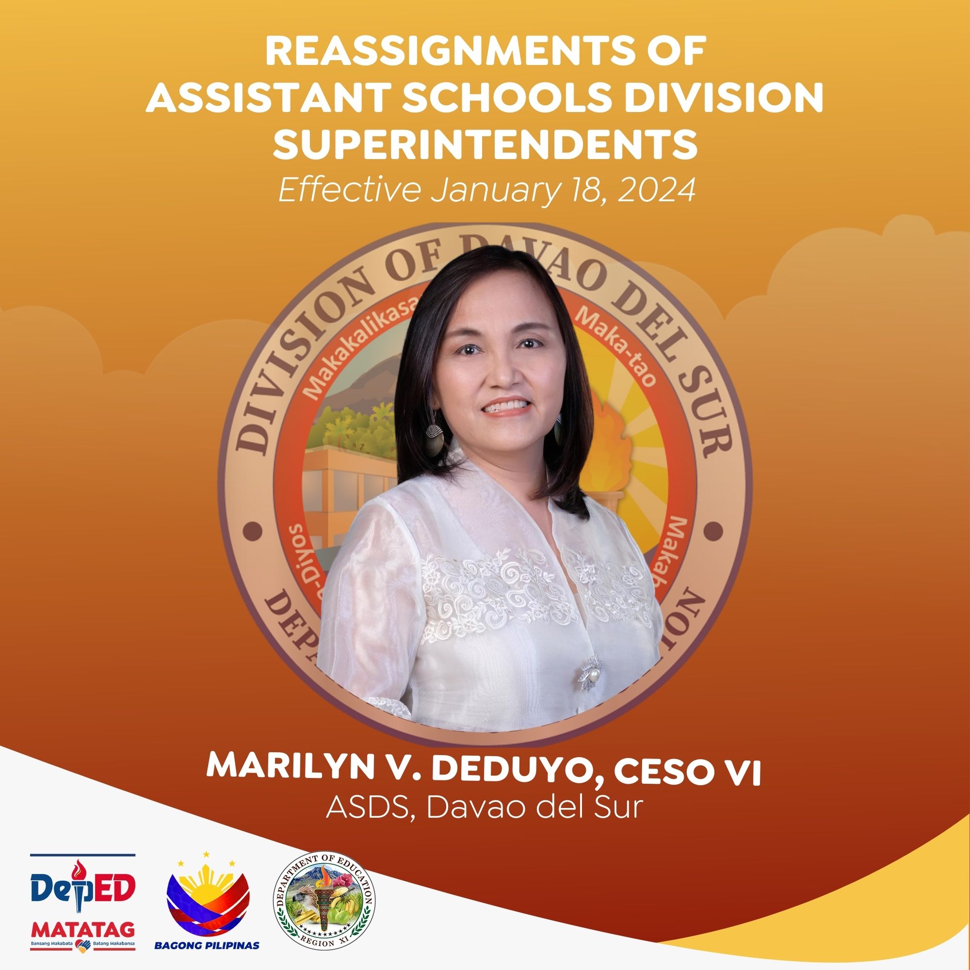 DEPED Region XI - 𝐋𝐎𝐎𝐊: Reassignments of Assistant Schools... | Facebook