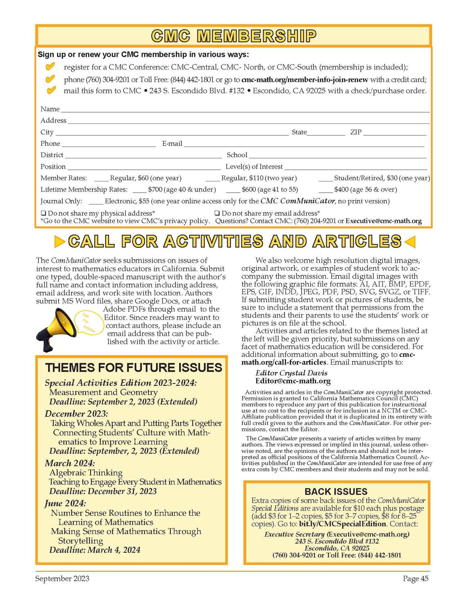 CMC - California Mathematics Council | Kentfield CA