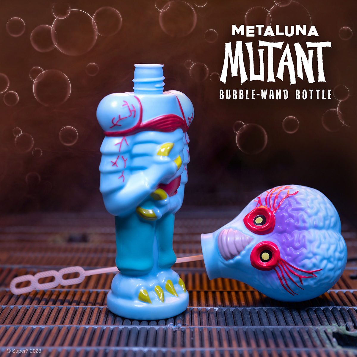 Modeled after the novelty bubble bath bottles of the 1960s, this