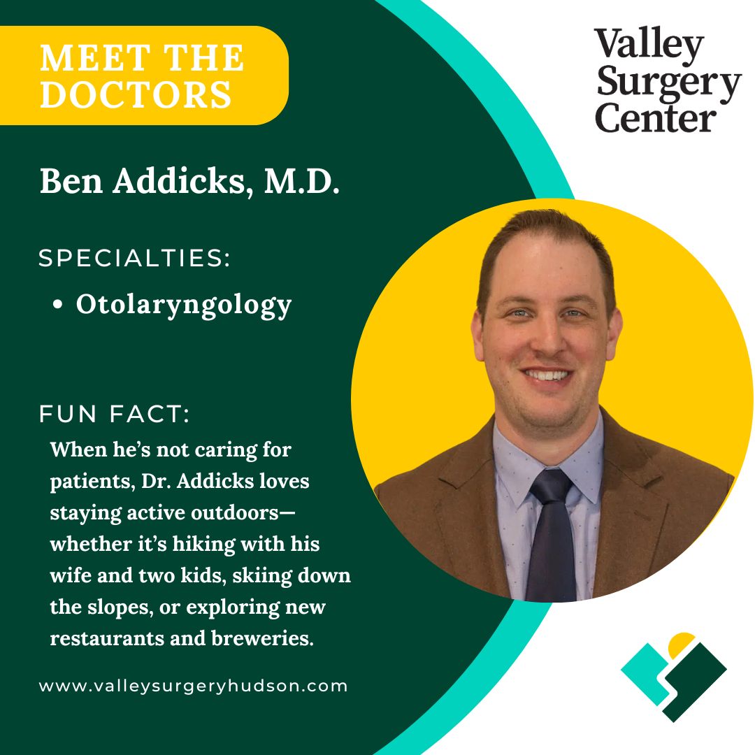 Meet Dr. Ben Addicks! 🌟 Dr.... - Valley Surgery Center | Facebook
