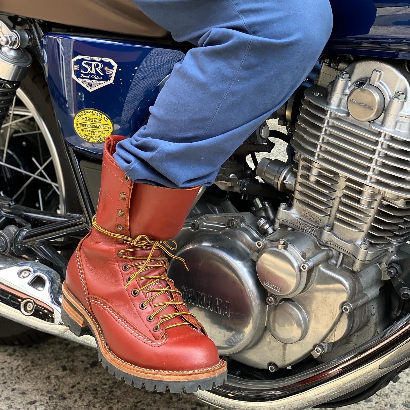 レザー エンジニアブーツ 赤 West Coast 薄 Shoe Company