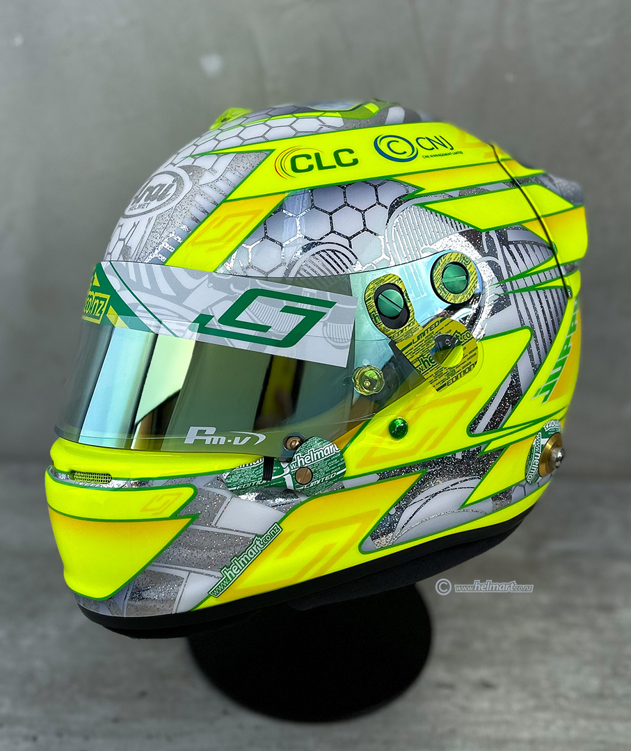 arai gp-6s airbrushed helmet with chome base Racing 6 (PED) and state Custom Helmet Design | Spindrift