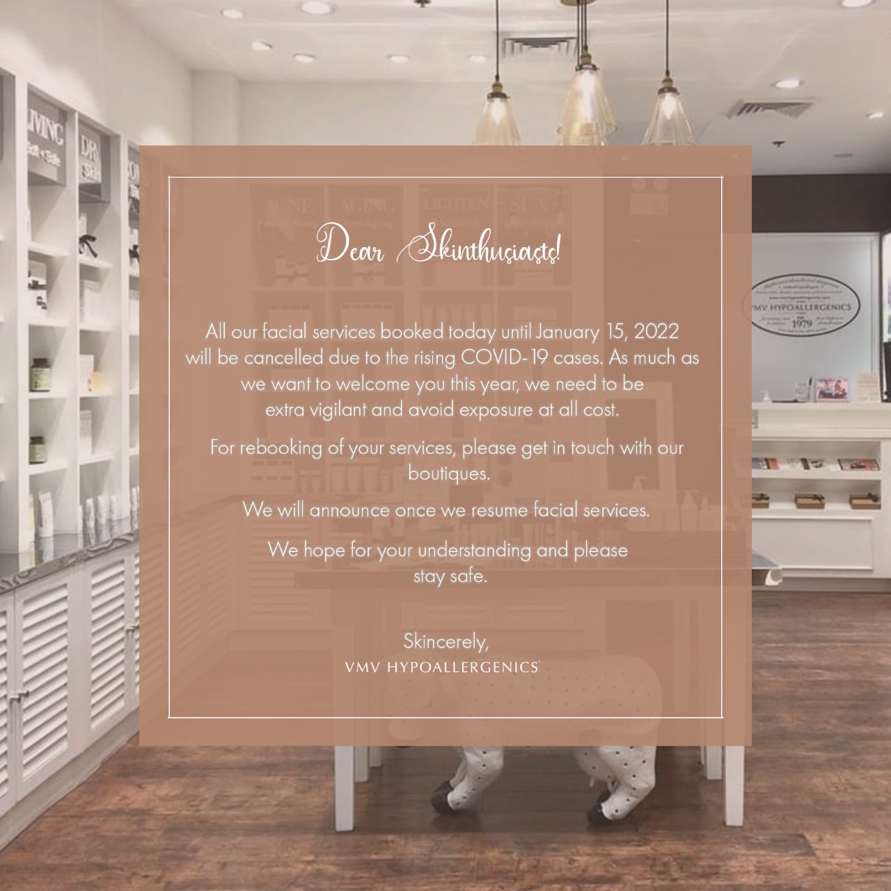 VMV - 📣 JANUARY 2022 ADVISORY Dear Skinthusiasts! All our facial ...