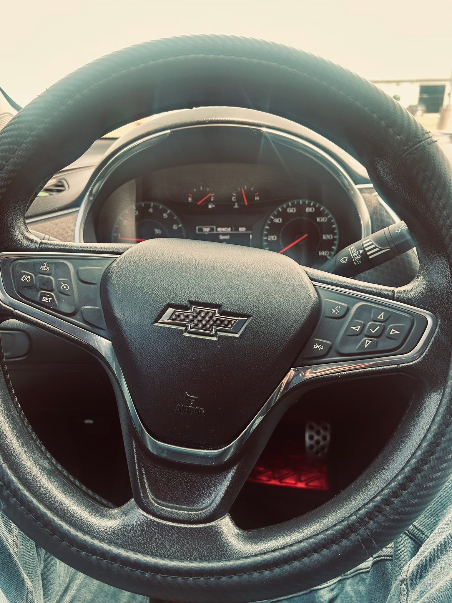 Chrome/Black Steering Wheel Bowtie Overlay – Fits Chevy Silverado 2014-2024