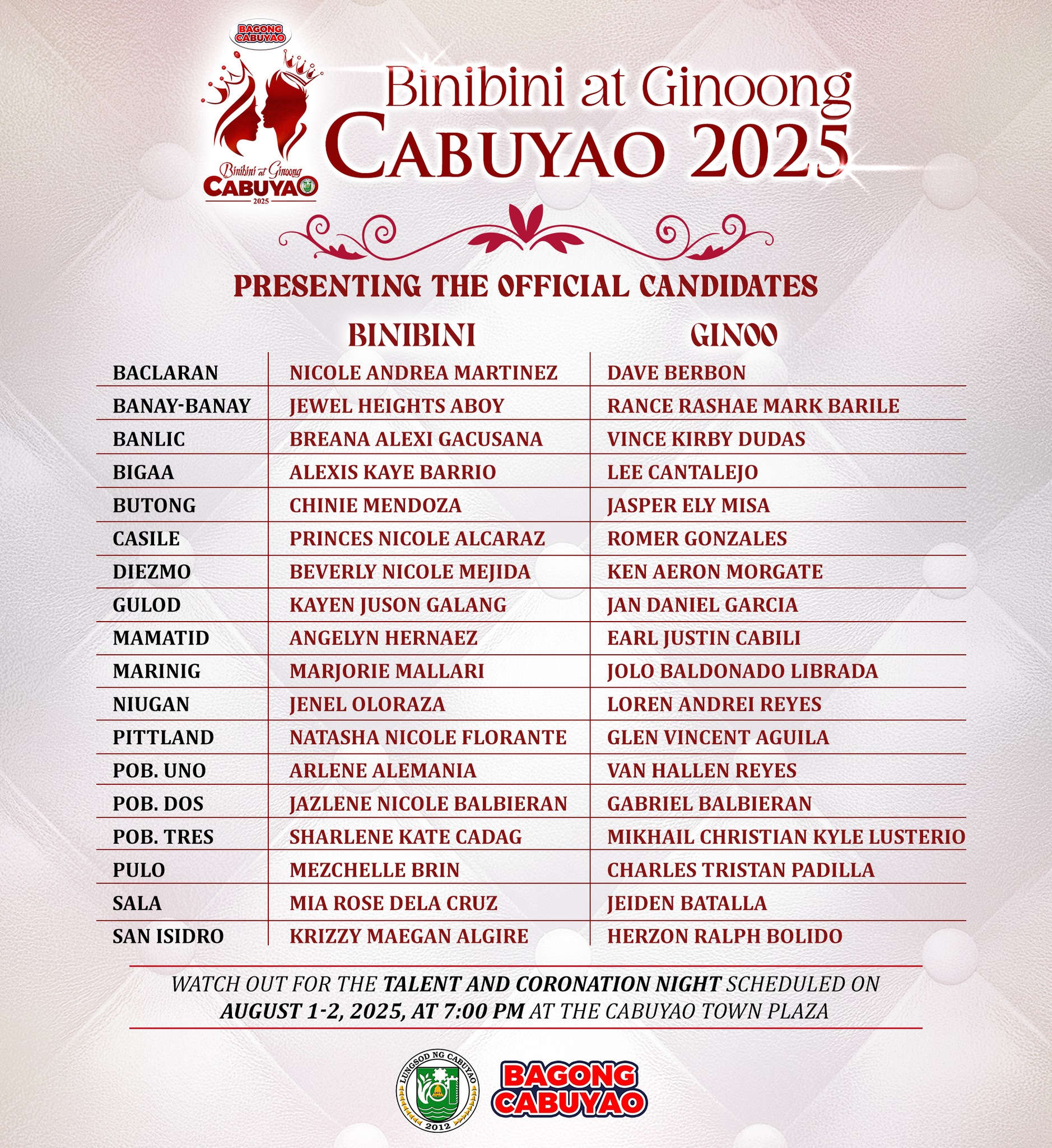 Bagong - Presenting the Official Candidates to Binibini at Ginoong ...