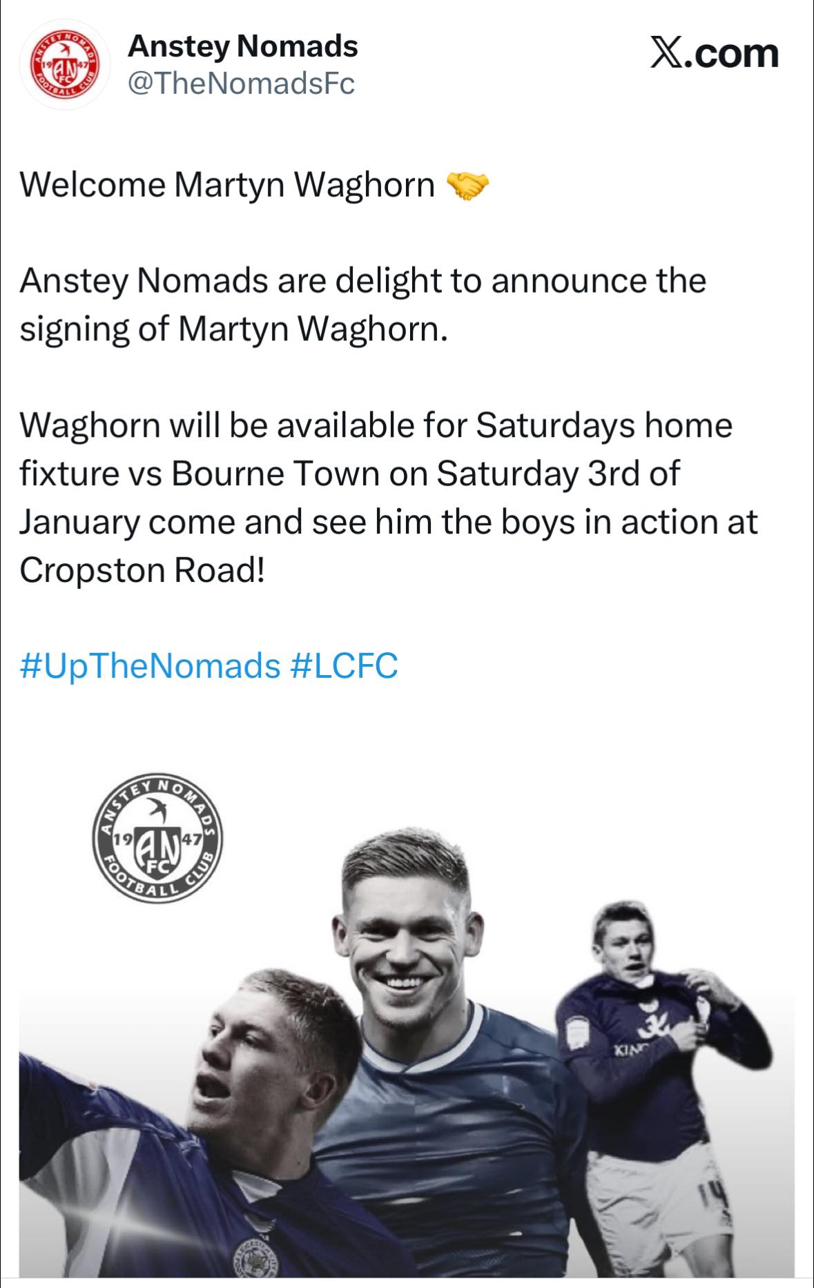 NonLeagueReview - Some signing for Anstey Nomads FC as ex Premier ...