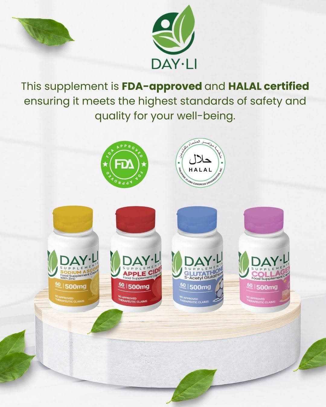 Choose wisely with Day-Li Supplements! 💚🍃 Safe, effective, and FDA-certified — plus Halal certified pa, so you know it's aligned with your health and values. Made with premium ingredients, Day-Li supports your