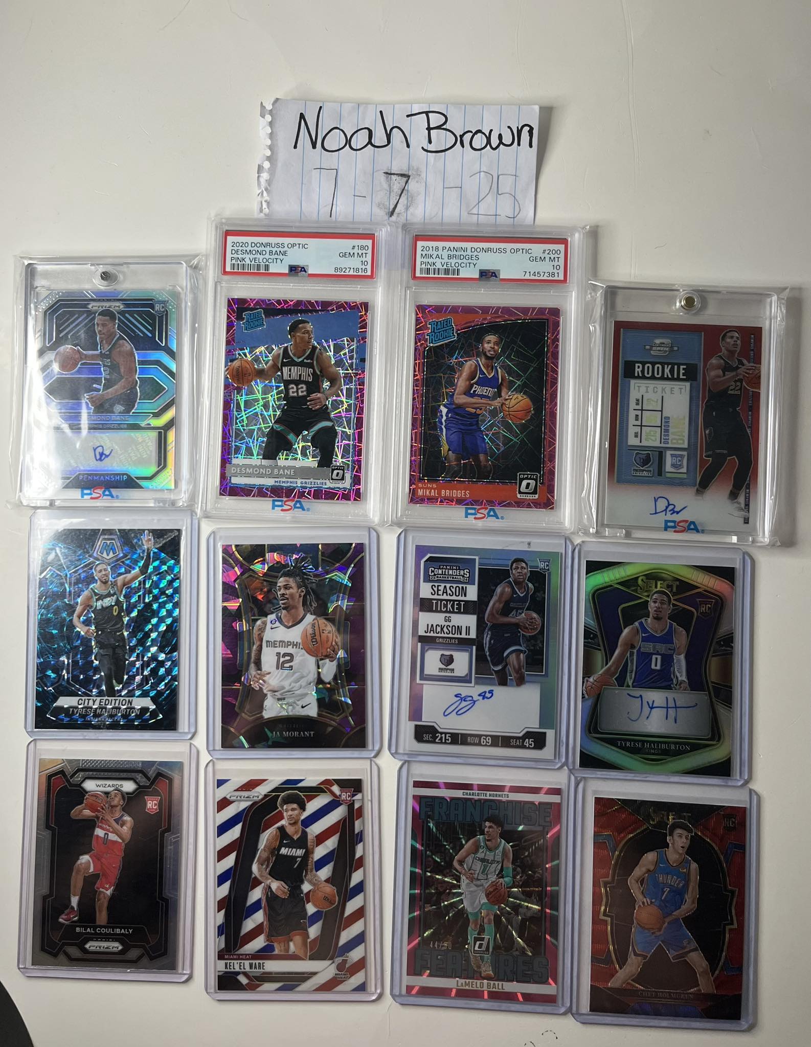 Desmond bane silver prizm auto rookie-$32 Desmond bane pink 