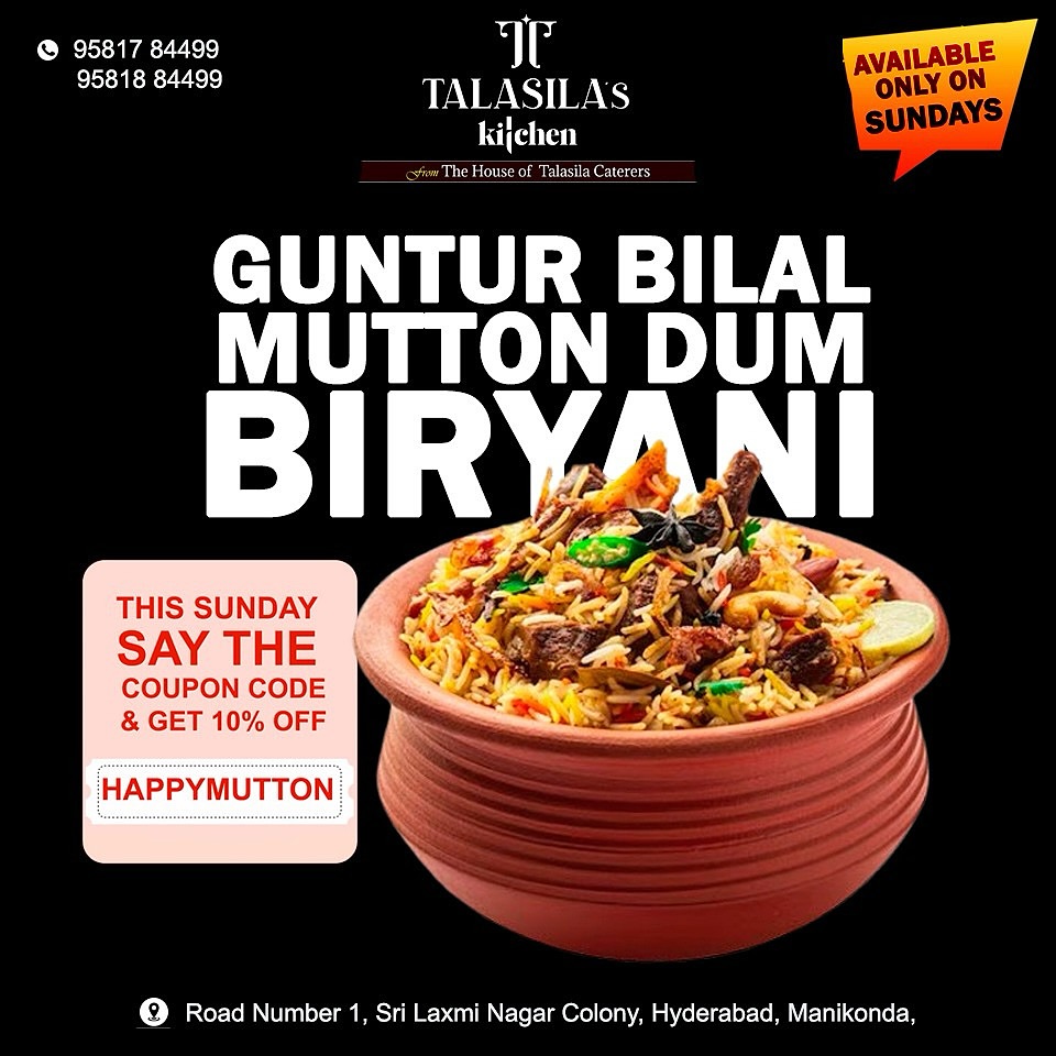 Talasila - 🔥 Sunday Special Alert! Indulge in the rich & spicy Guntur ...