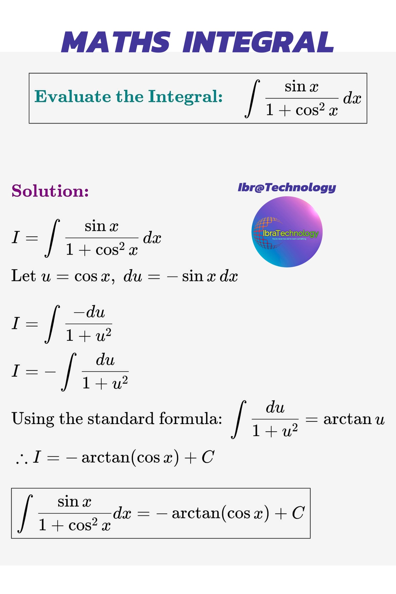 IbraTechnology - ️ Mathematics : Integral Calculation | Facebook