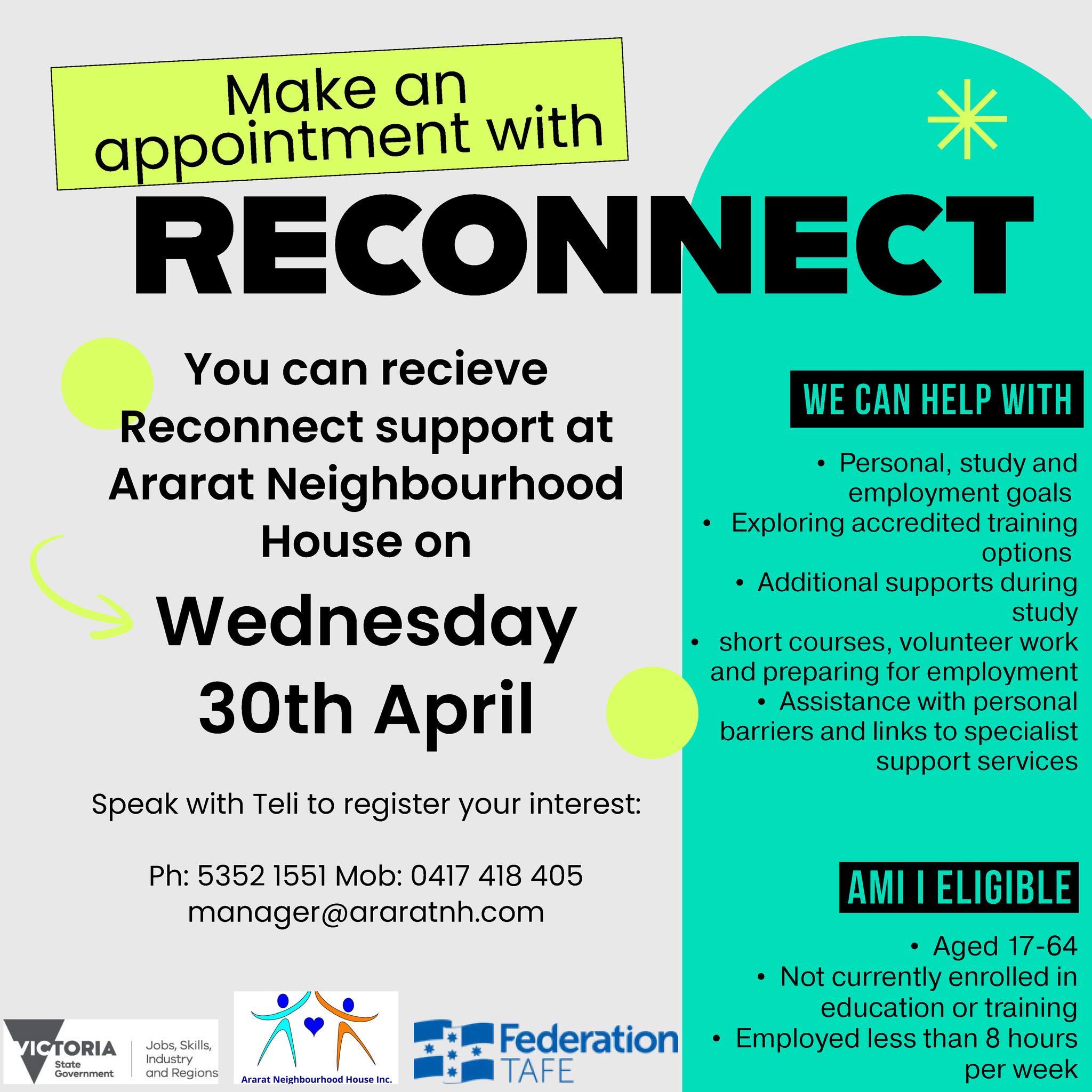 Ararat Neighbourhood House - We are excited to introduce the ReConnect ...