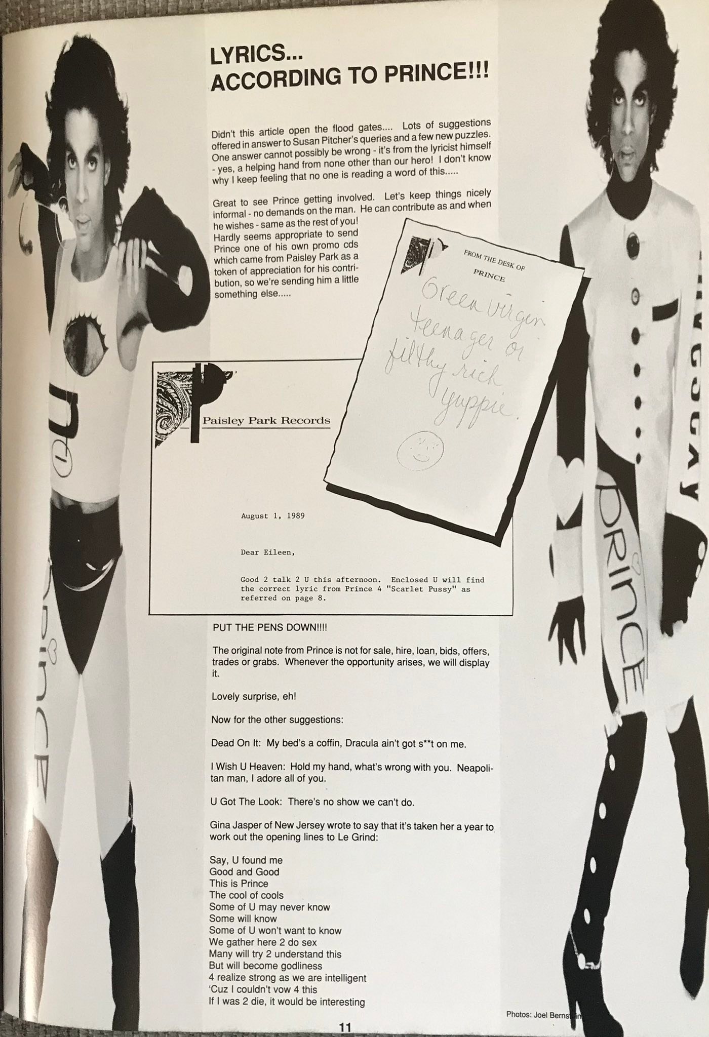 Prince in Print Archive | In Controversy issue 18, page 8, a reader ...