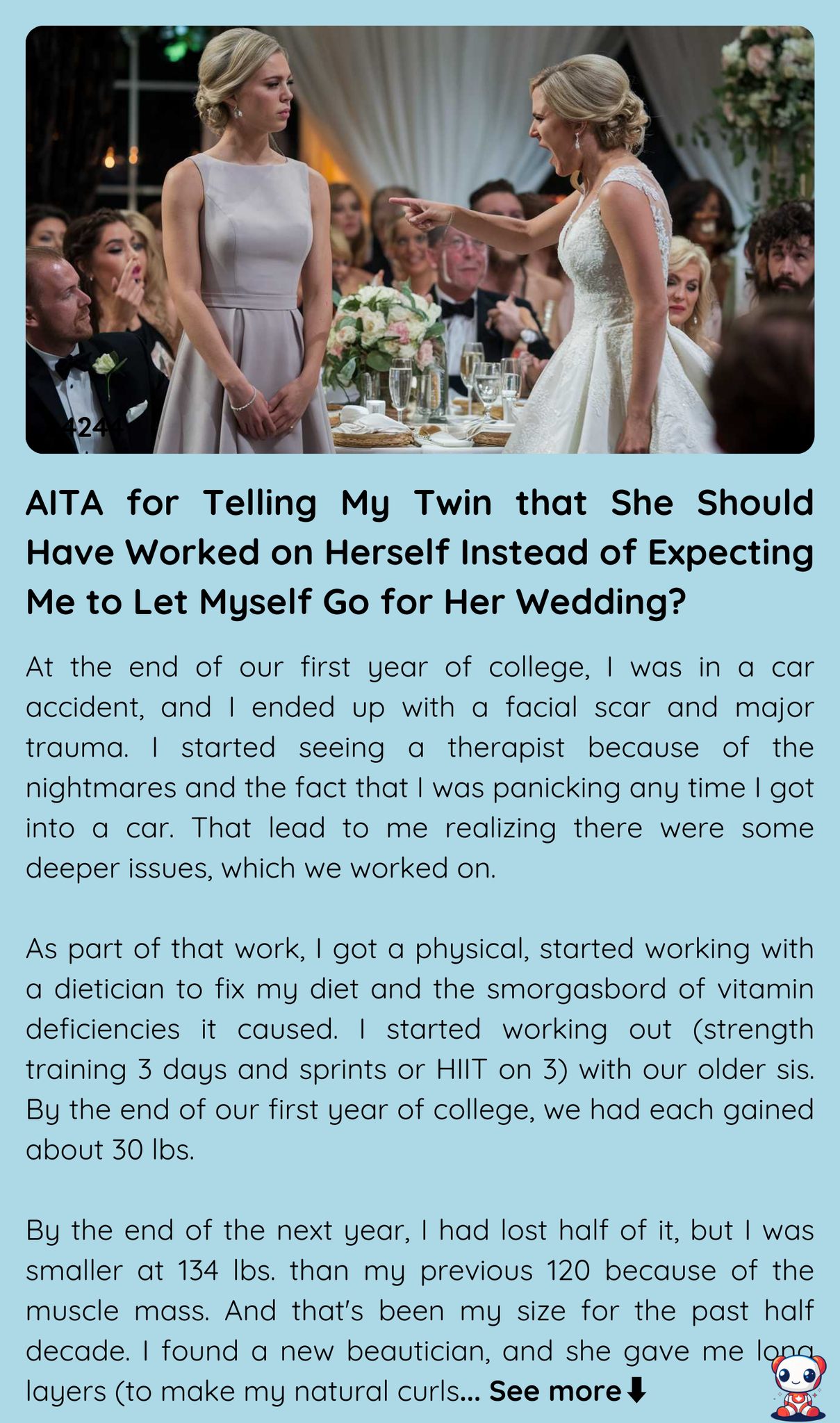 AITA - AITA 😸 For Telling My Twin That She Should Have Worked On