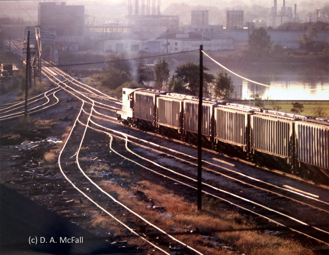 Western - As the sun sets, Western Maryland Railway GP7 number 21 ...