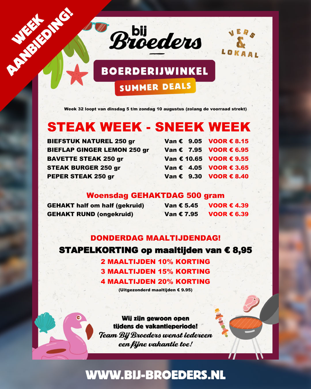 Bij - 𝐄𝐞𝐧 𝐰𝐞𝐞𝐤 𝐯𝐨𝐥 𝐤𝐨𝐫𝐭𝐢𝐧𝐠 𝐞𝐧 𝐬𝐦𝐚𝐚𝐤 𝐛𝐢𝐣 𝐁𝐢𝐣 𝐁𝐫𝐨𝐞𝐝𝐞𝐫𝐬ⵑ 🥩 𝗦𝘁𝗲𝗮𝗸 𝗪𝗲𝗲𝗸 ...