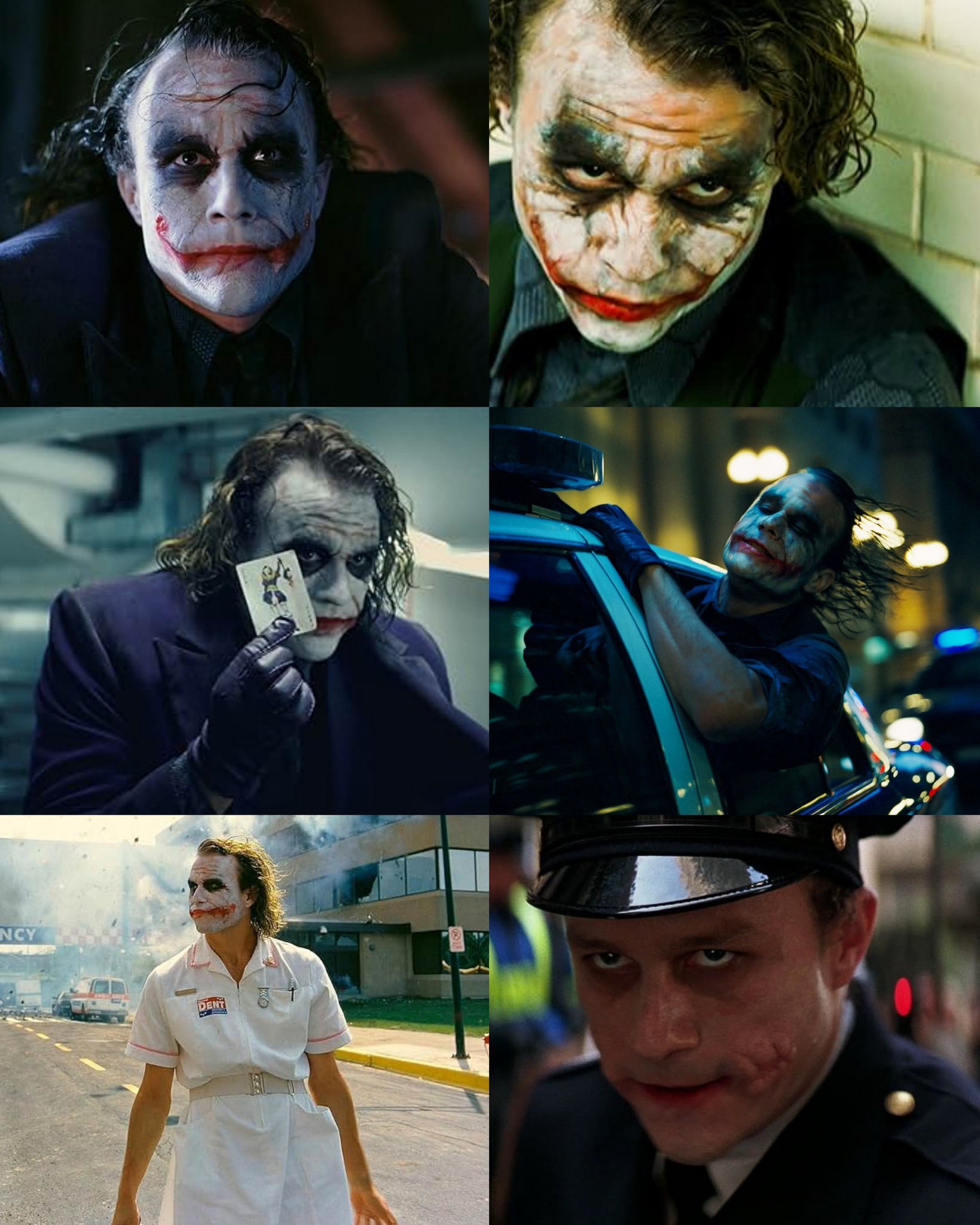 Heath Ledger as the Joker in Christopher Nolan