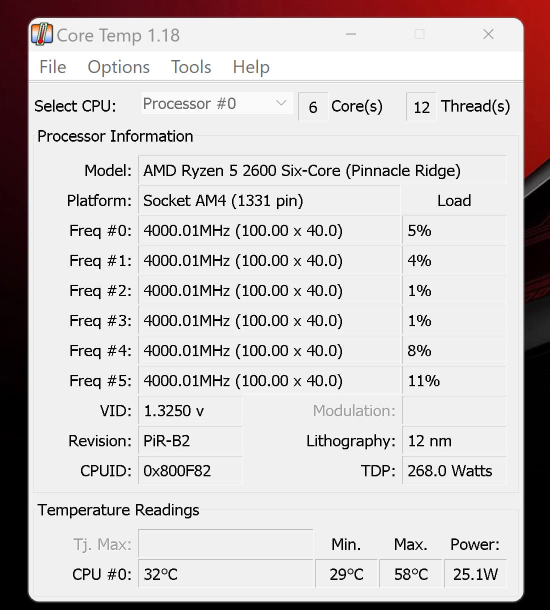 What's the TDP of my overclocked Ryzen 2600?