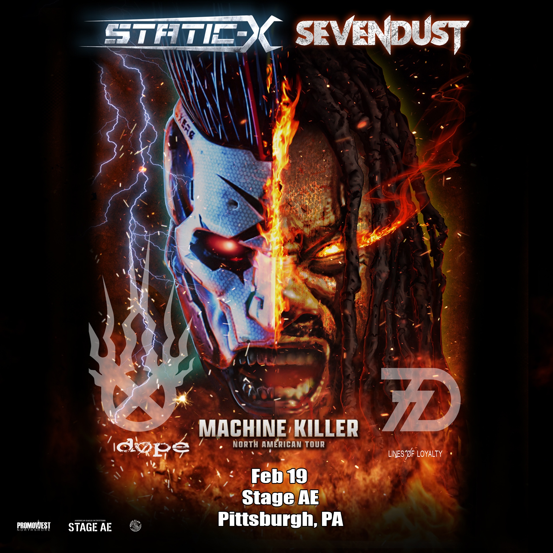 JUST ANNOUNCED » Static-X / Sevendust w/ + DOPE +, Lines Øf