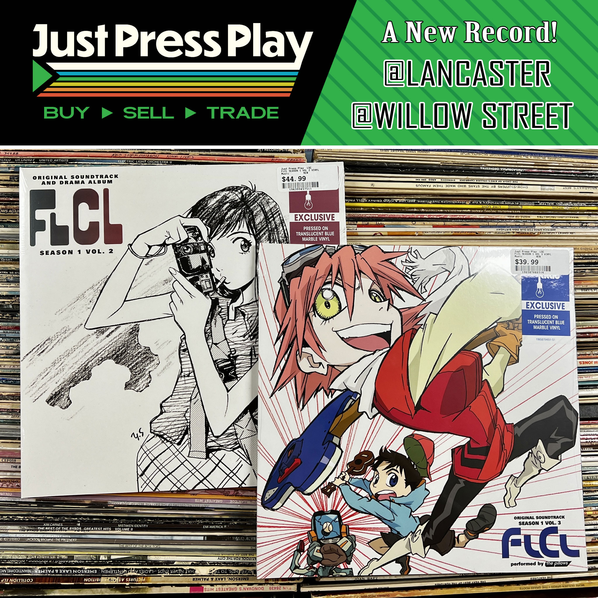 FLCL S1 Vol 2 & Vol 3 - LPs Music by @thepillowsjpn Available now 