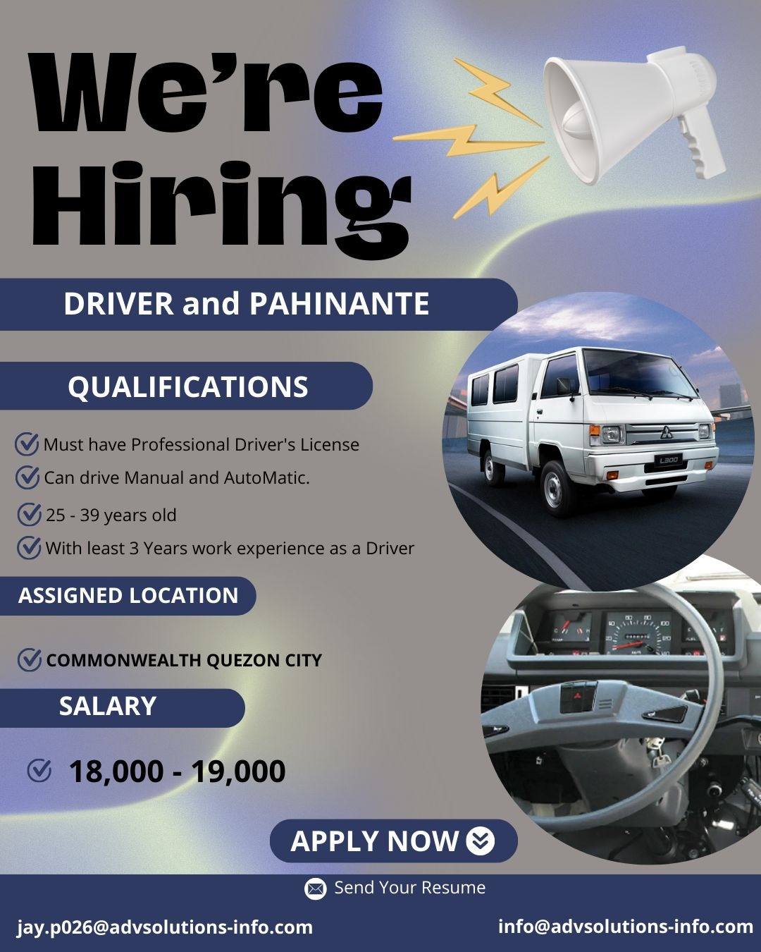DRIVER/HELPER JOB HIRING (QC AREA ONLY) | Hi Good Day!! We are looking ...