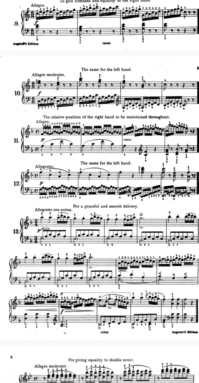 Music - Piano Exercises From 101 Exercises Op. 261 of Carl Czerny ...