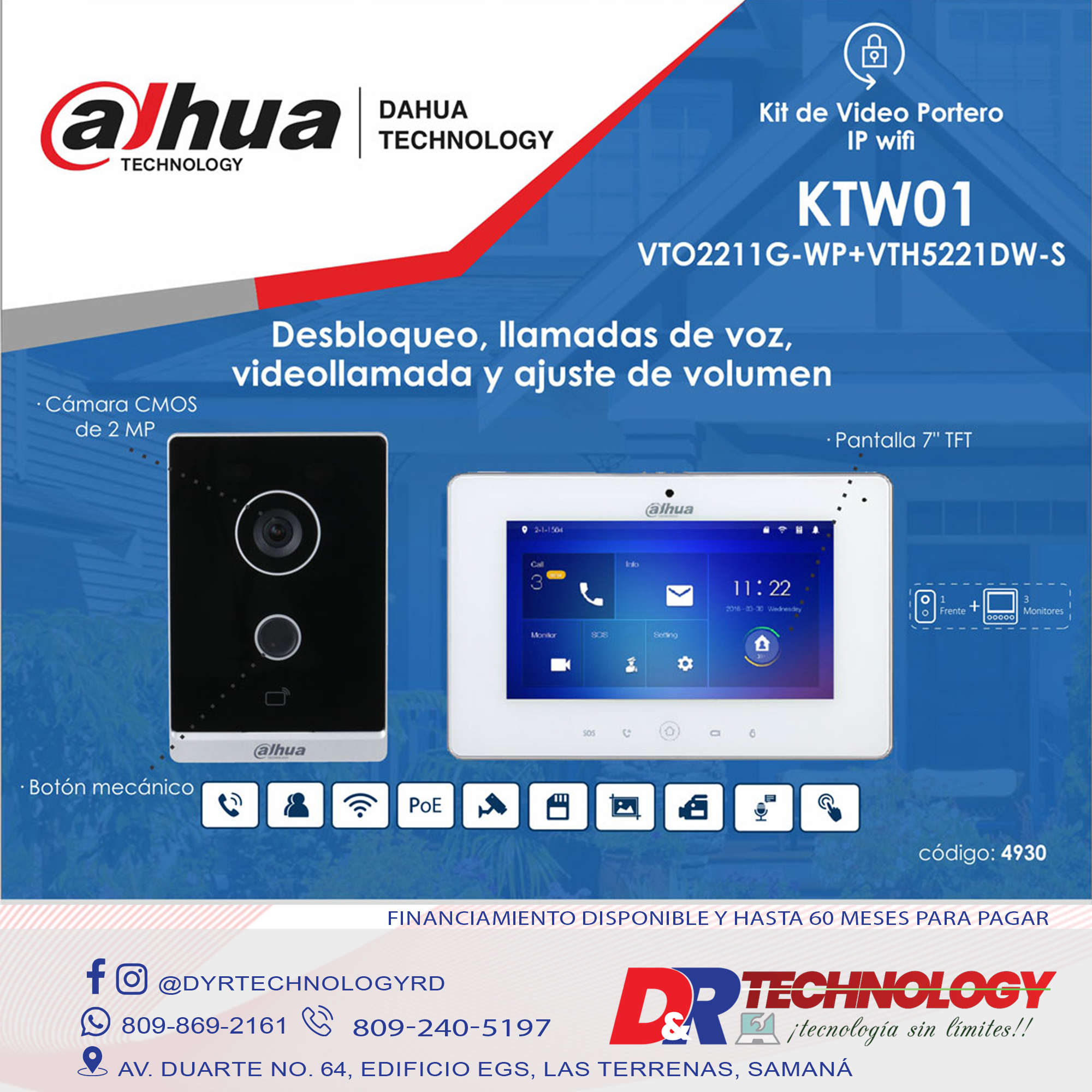 D&R TECHNOLOGY - KIT VIDEO PORTERO IP WIFI DAHUA Conoce... | Facebook