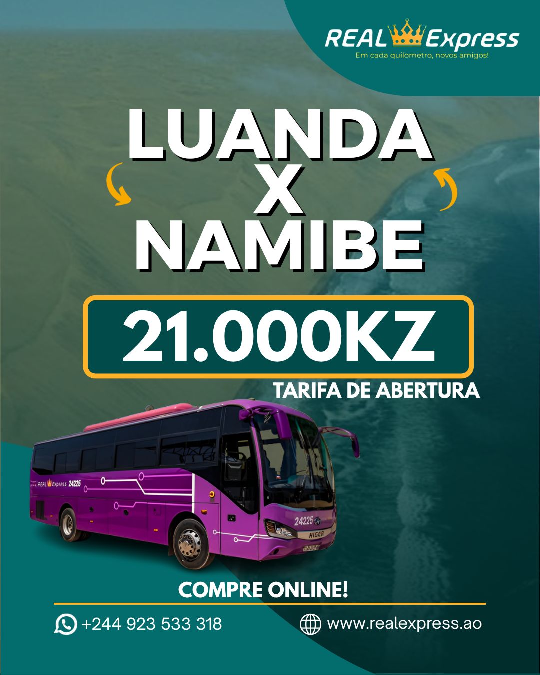 Real - 🚨 JÁ OPERACIONAL: LUANDA ⇄ NAMIBE! A REAL EXPRESS estreia a nova ...
