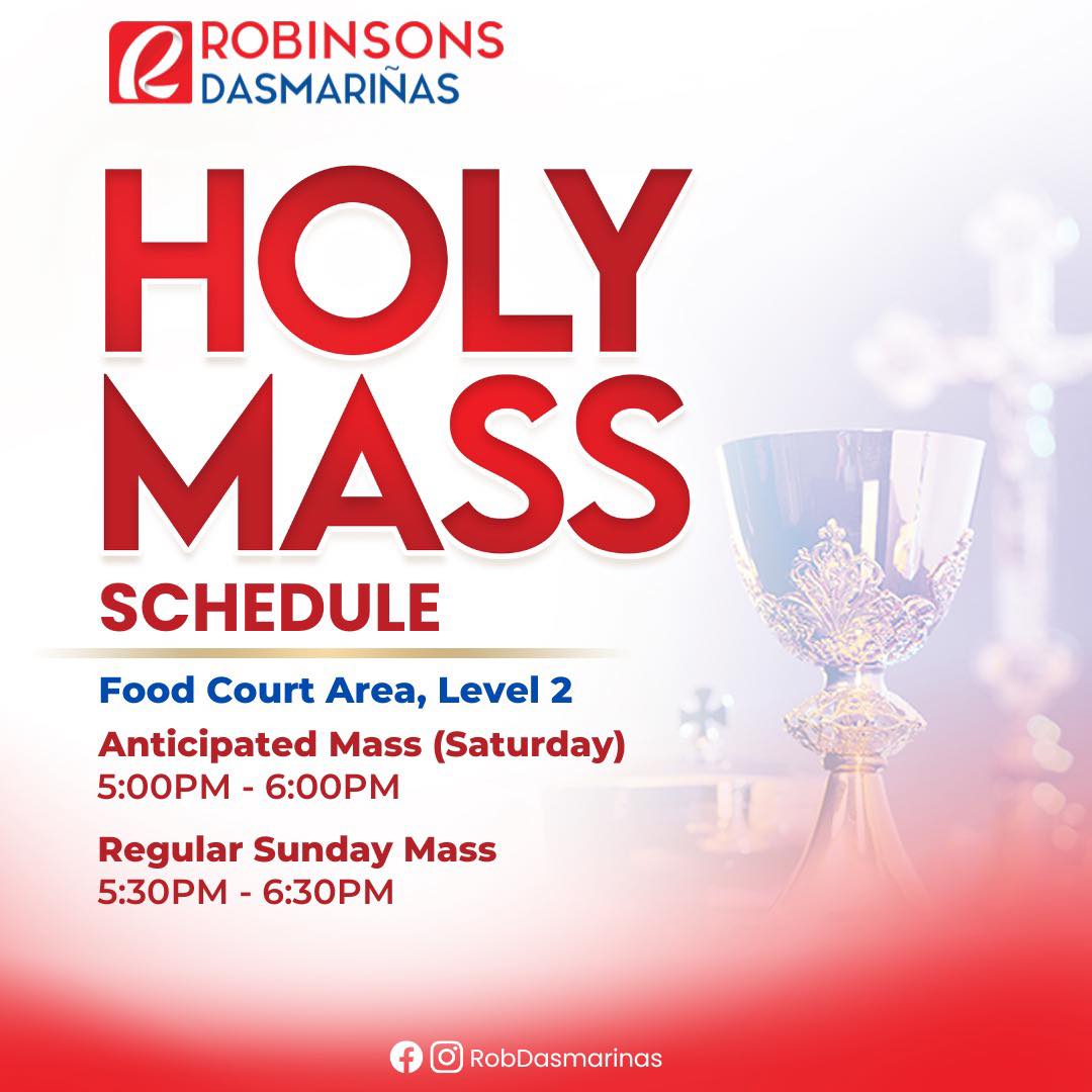 📣 Mass Schedule Announcement 📣... - Robinsons Dasmariñas | Facebook