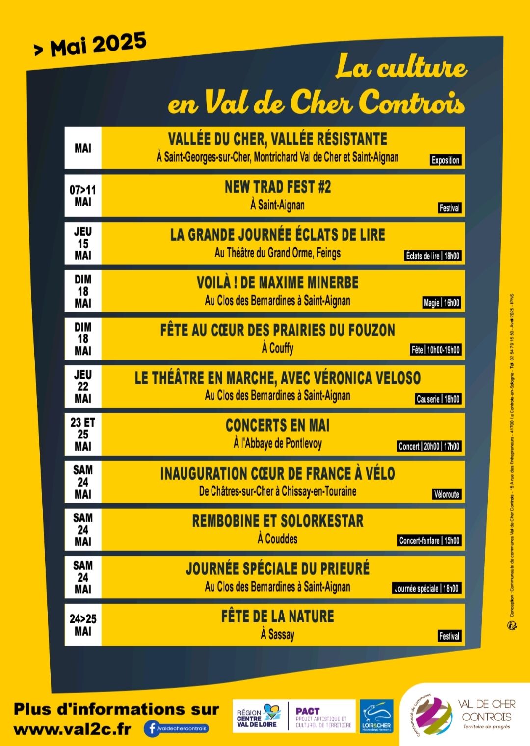 Mairie - [Saison culturelle en Val de Cher Controis 📅Mai 2025] Le mois ...