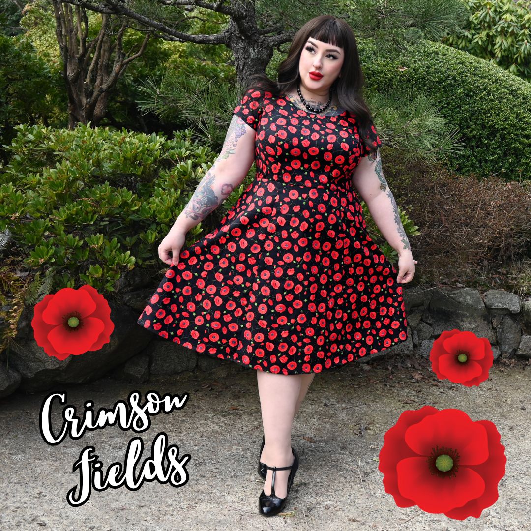 Camille Pidoux having breakfast in our fine line poppies dress