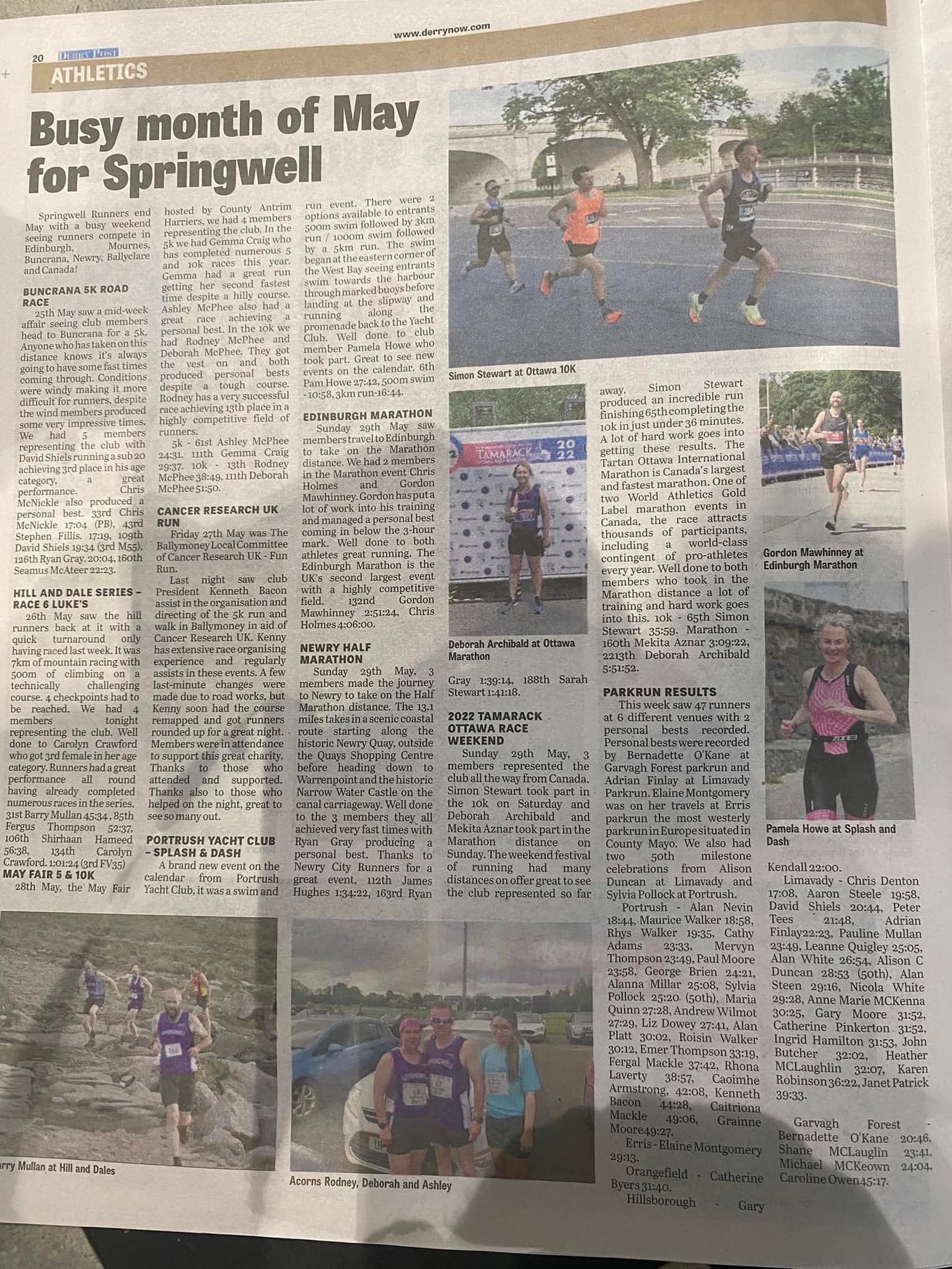 Thanks to the Derry Post for the... - Springwell Running Club