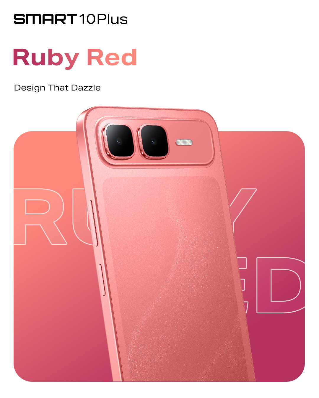 Infinix SMART 10 Plus 128GB 赤色 SMART10Plus in Ruby Red makes you