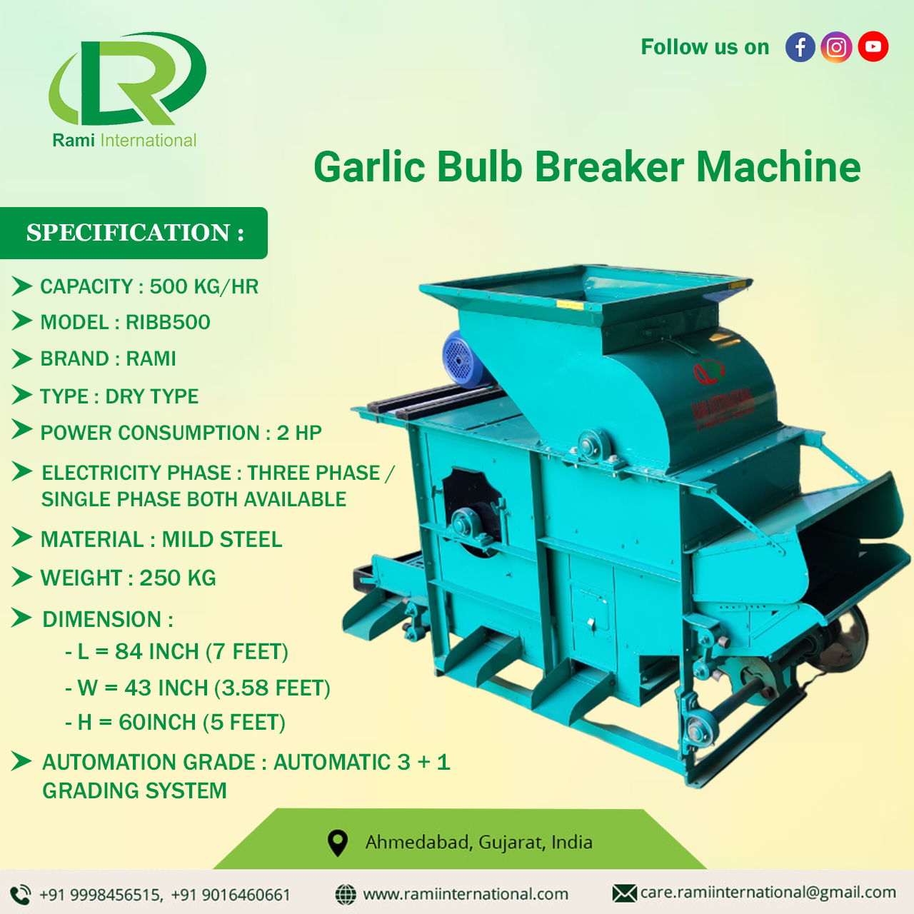 Garlic Bulb Breaker Machine... - RAMI Garlic Peeling Machine | Facebook