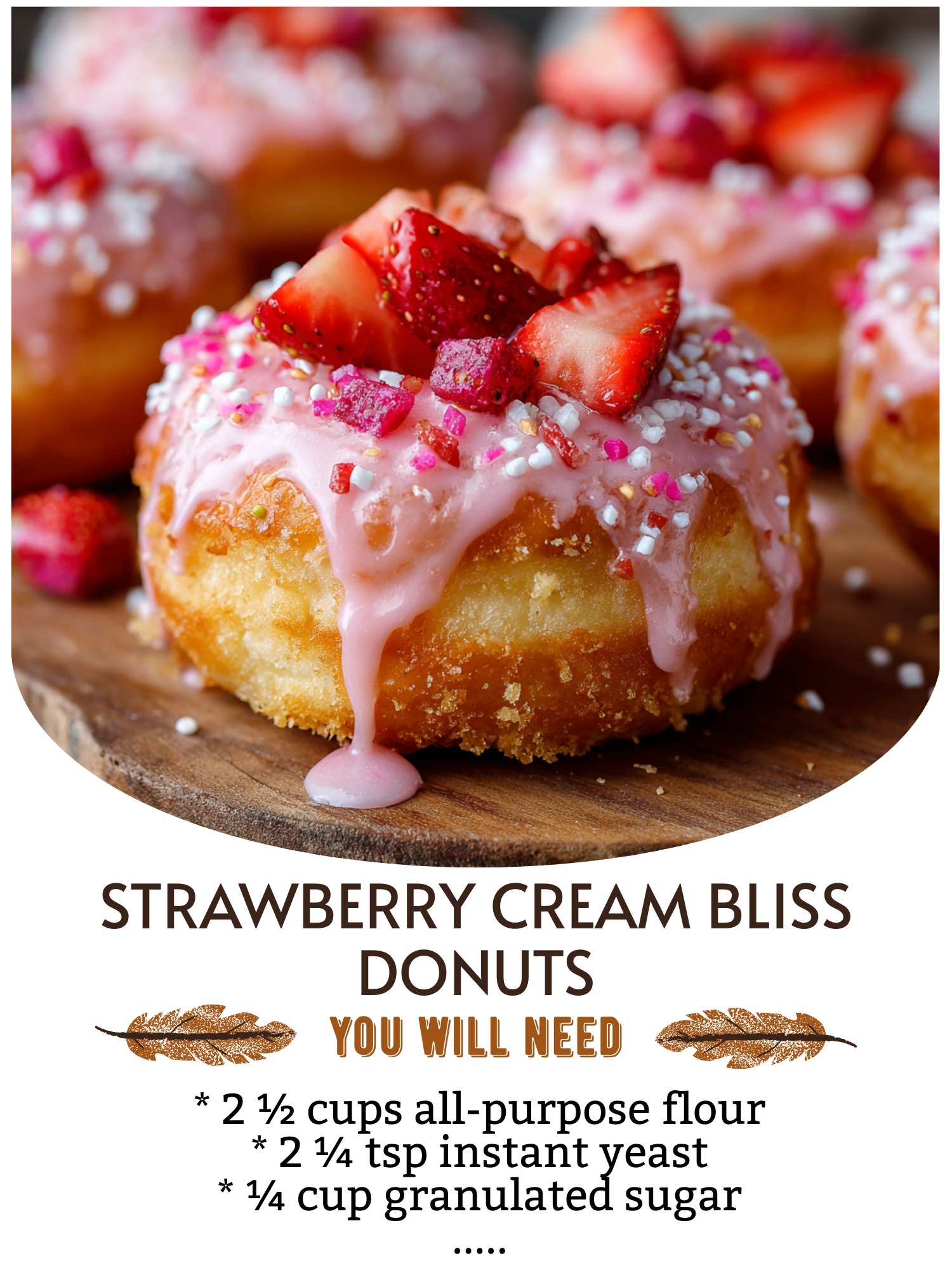 Simple - 🍓🍩 Strawberry Cream Bliss Donuts 💖 Soft, fluffy donuts topped ...