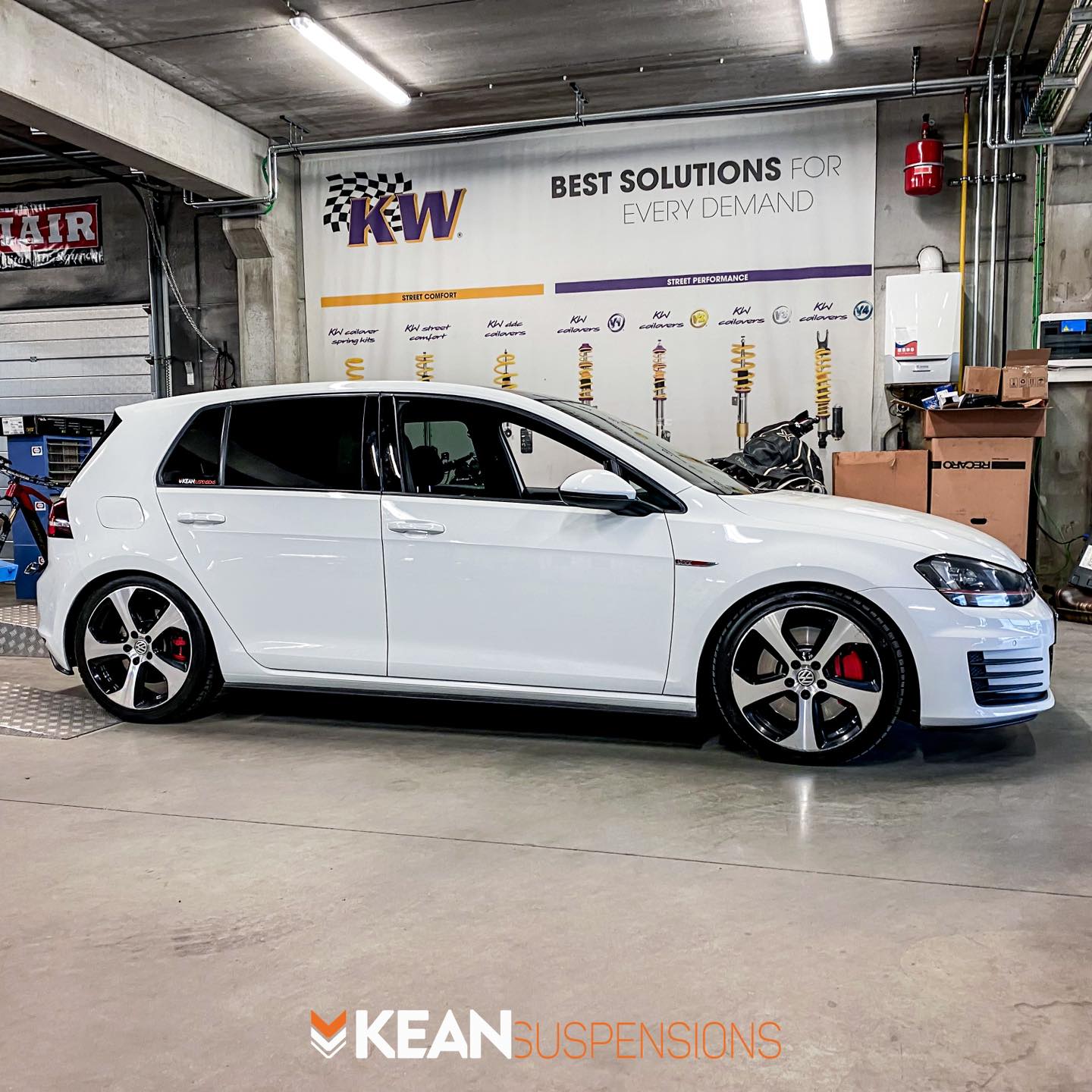 VW Golf VII GTI lowered with @kw_suspension HAS. Get your car 