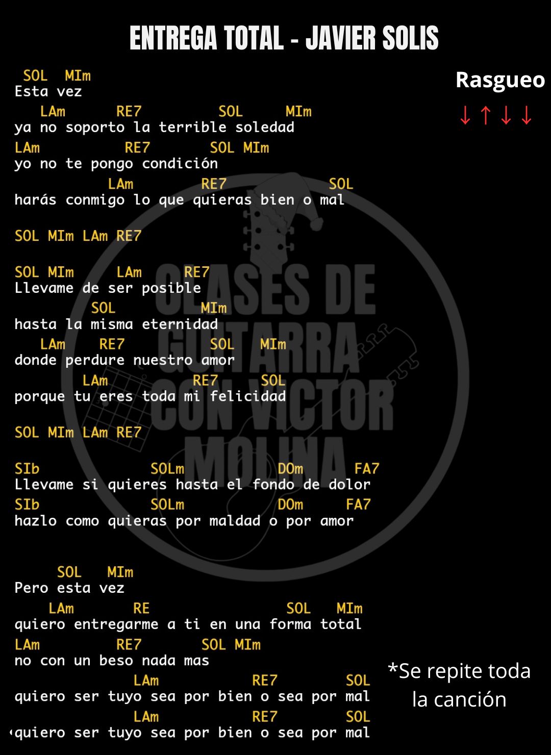 Clases - Entrega total - Javier Solis Letra y acordes 🎶 🎸 | Facebook