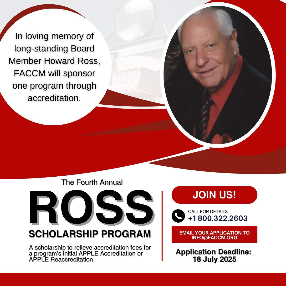 FACCM - 🌟 Applications Now Open: The Fourth Annual Ross Scholarship ...
