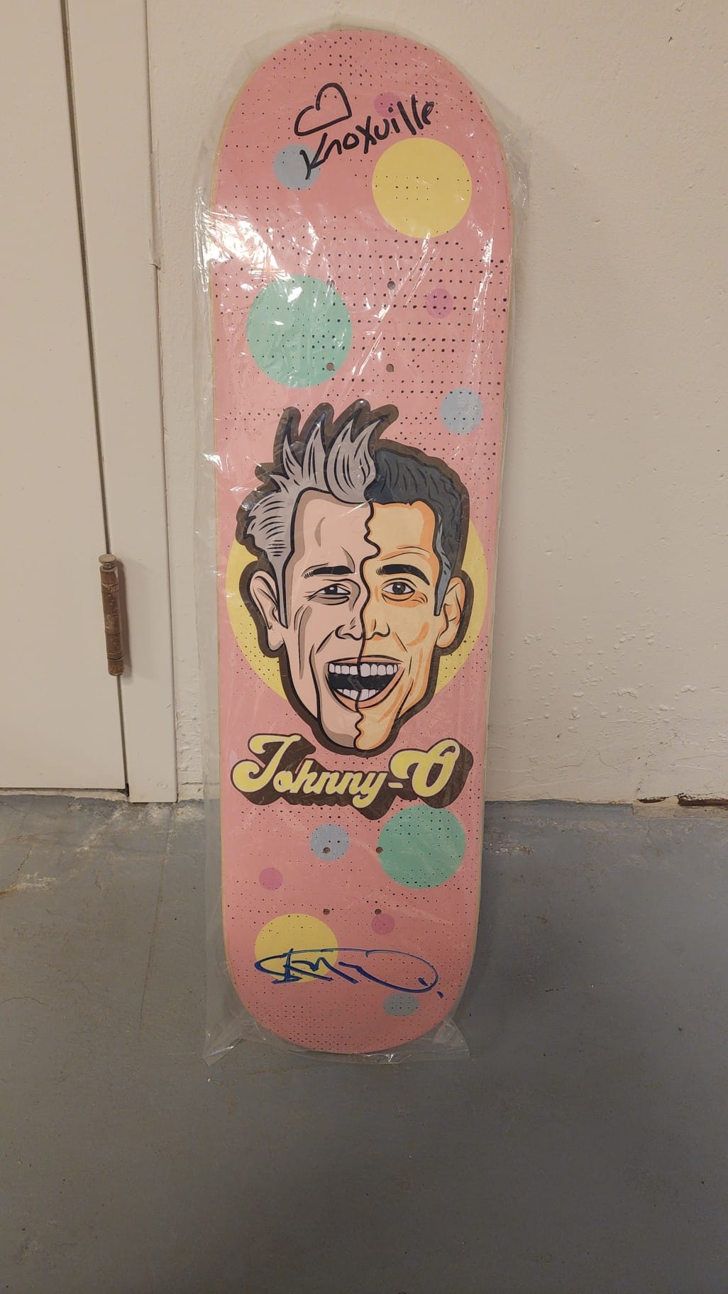 Signed Johnny Knoxville and Steve-O skateboard decks for sale