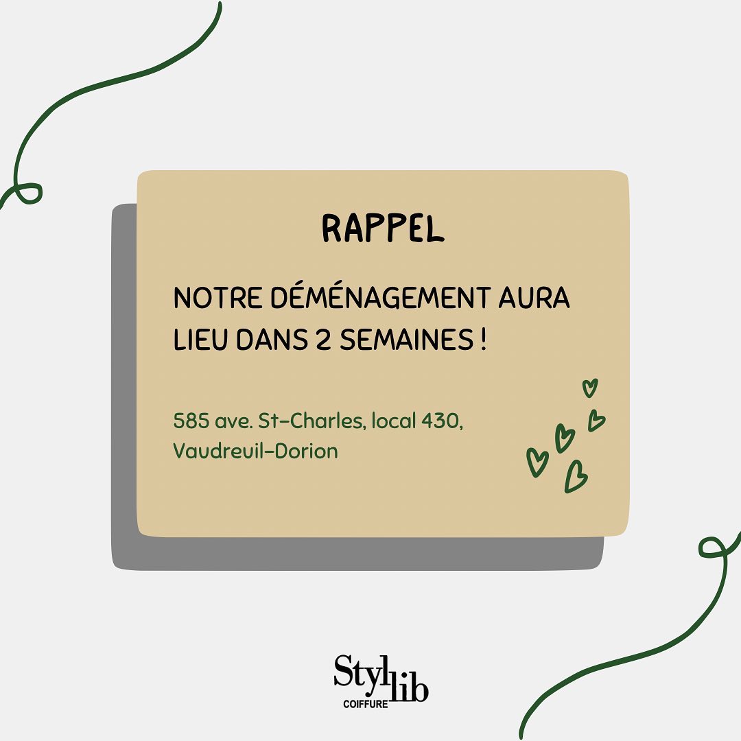 🌟 Rappel 🌟 Nous vous accueillerons... - Styl-Lib Coiffure