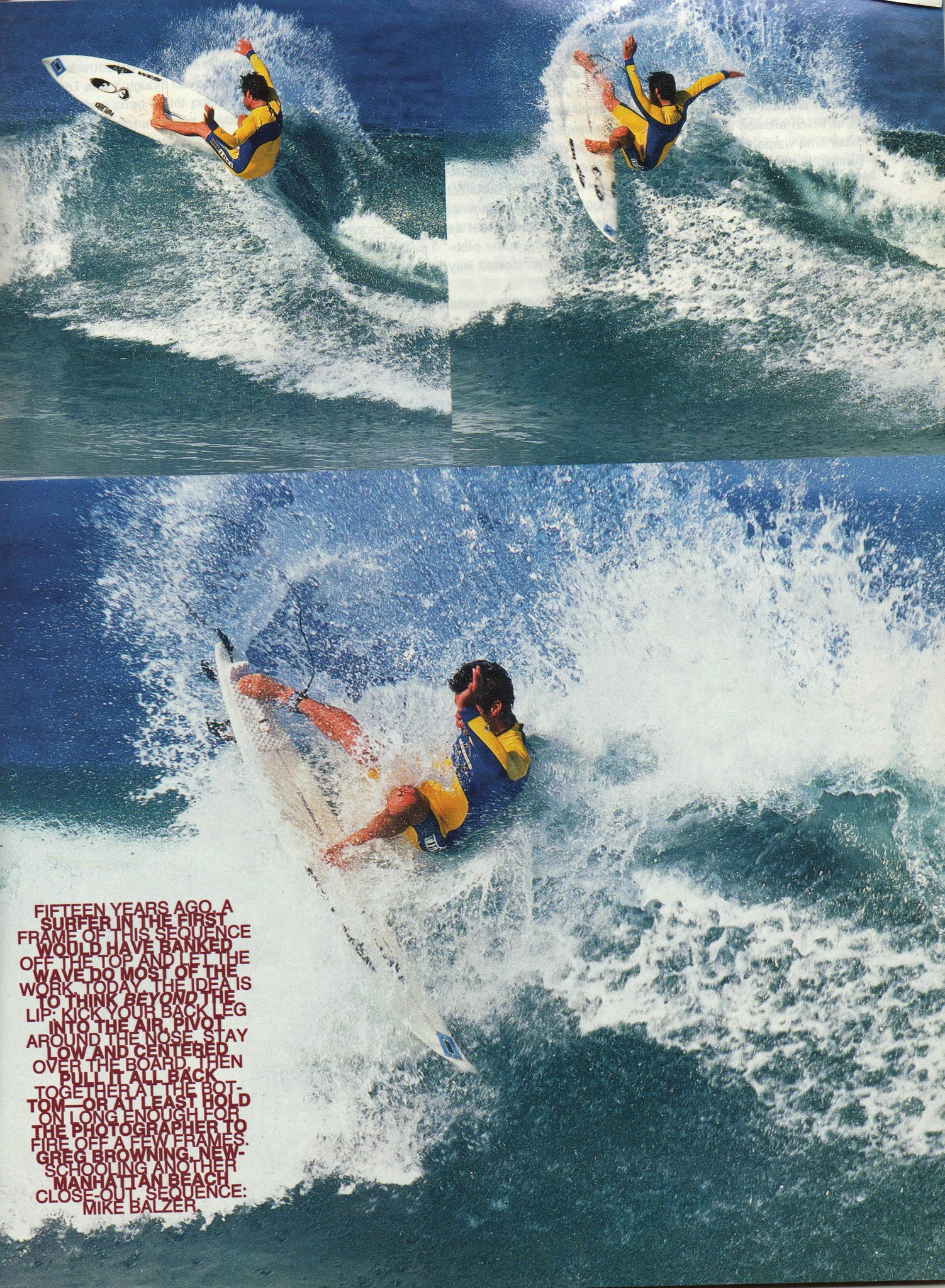 1990s Greg Browning in Manhattan Beach from Surfer Magazine by 