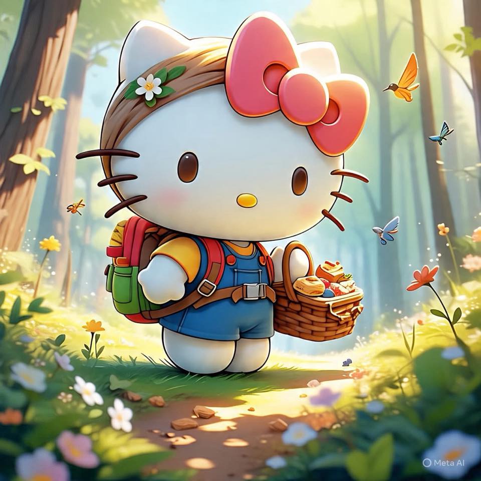 Hello kitty Loves April 🩷 and the outdoors