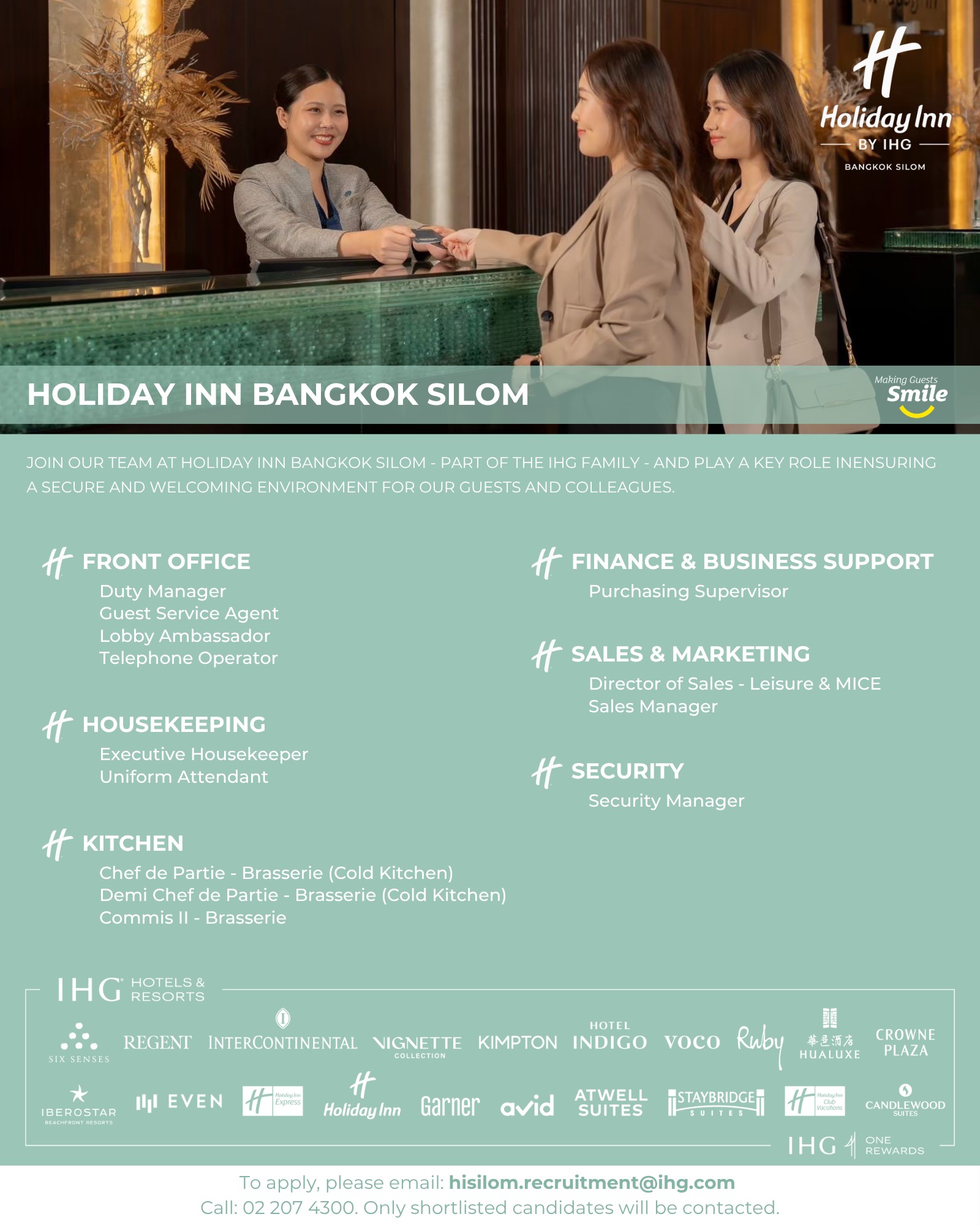 Career - Join the Holiday Inn Bangkok Silom team!! We are excited to ...