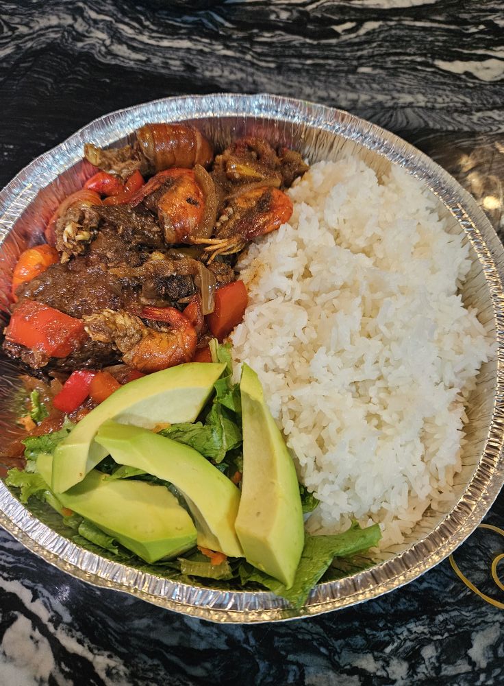 Tangie - Shrimp gravy with basmati rice and salad $12 0887651988 | Facebook