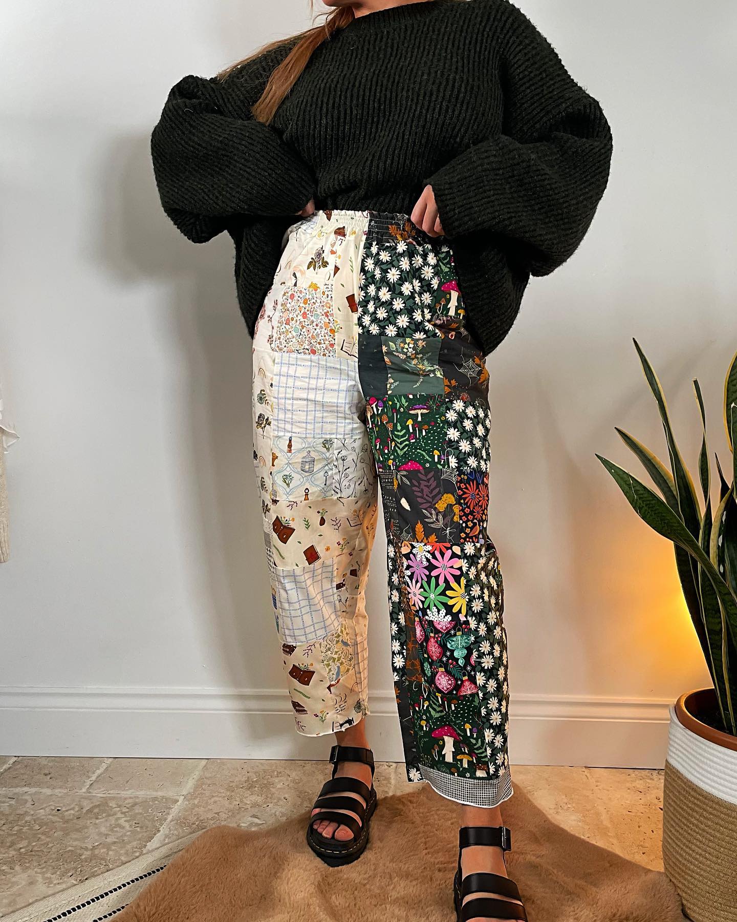 Molly's first patchwork pants sewing project