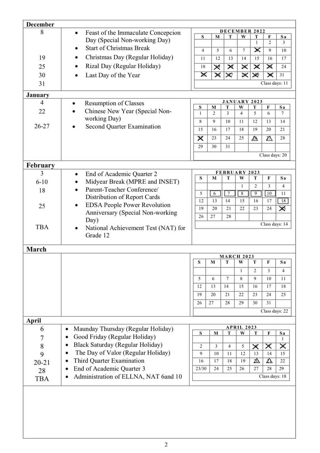 DepEd releases calendar for... - DepEd Tayo Nalsian ES 101802 | Facebook