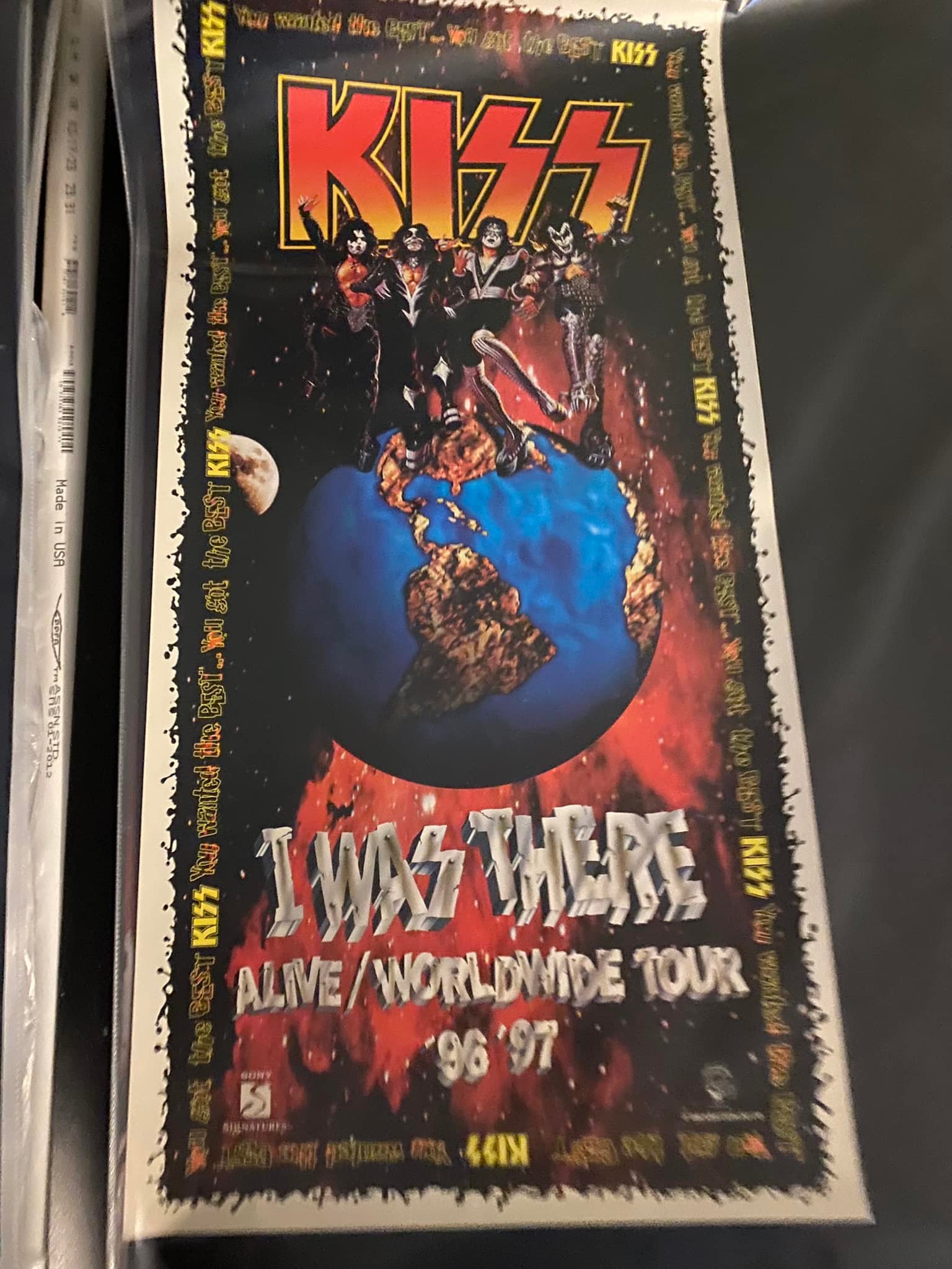 KISS 1996 Alive World Tour poster with original members