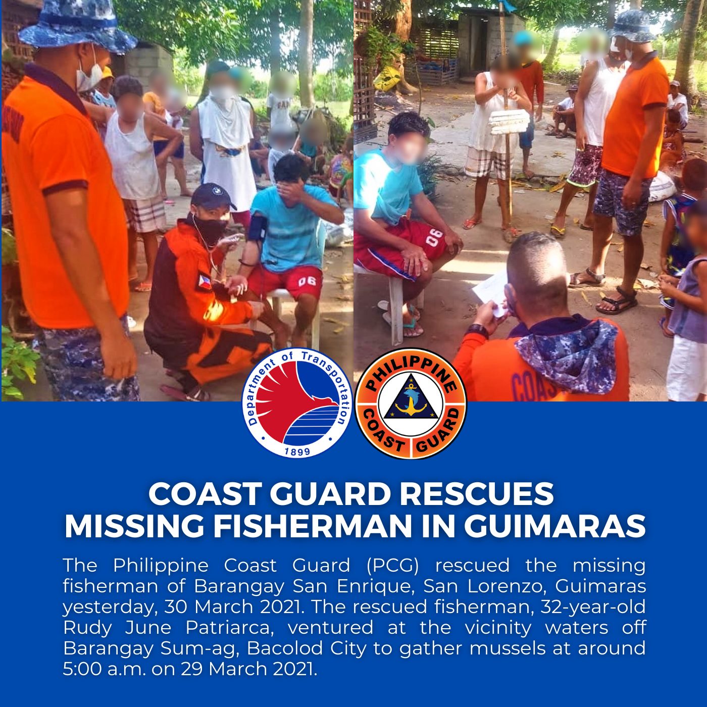 Philippine Coast Guard - COAST GUARD RESCUES MISSING FISHERMAN IN ...
