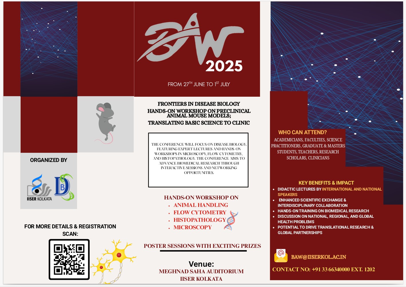 The Department of Biological Sciences, IISER Kolkata, is organizing BAW ...